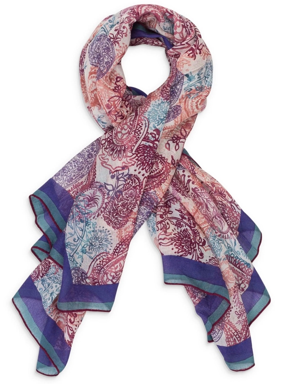 Loro Piana CASHMERE PAISLEY PRINT MULTICOLOR SCARF SIZE OS